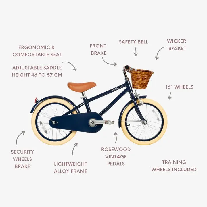 BANWOOD CLASSIC BIKE 16" VINTAGE - NAVY