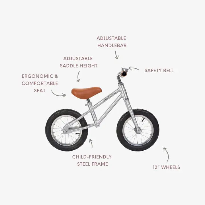 BANWOOD BALANCE BIKE FIRST GO VINTAGE - CHROME